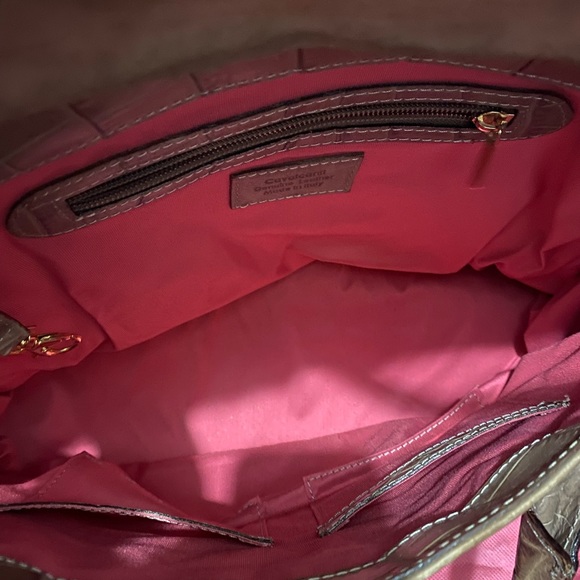 Blush colored genuine leather satchel with dust bag - Picture 3 of 5